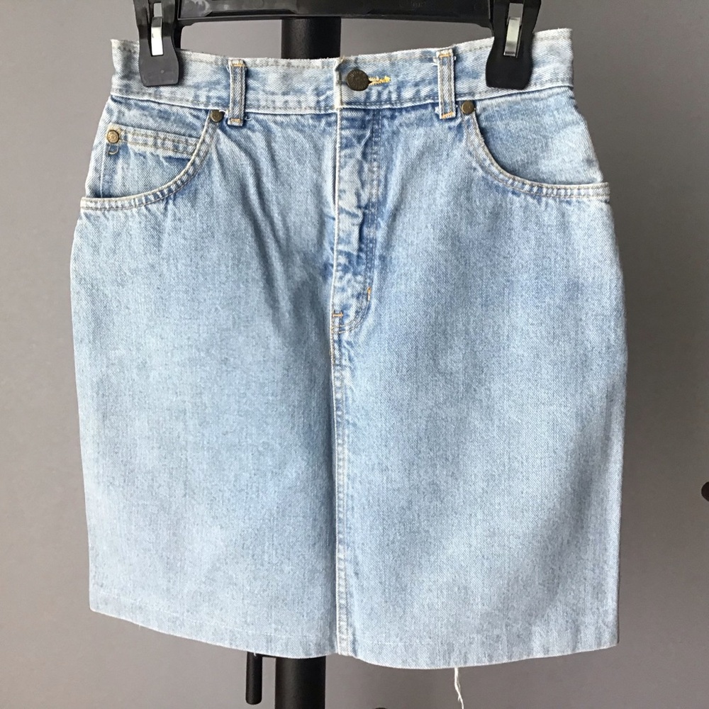 Vintage Hollywood Era Denim Skirt Light Wash sz Small